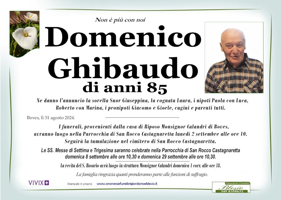 Manifesto di DOMENICO GHIBAUDO