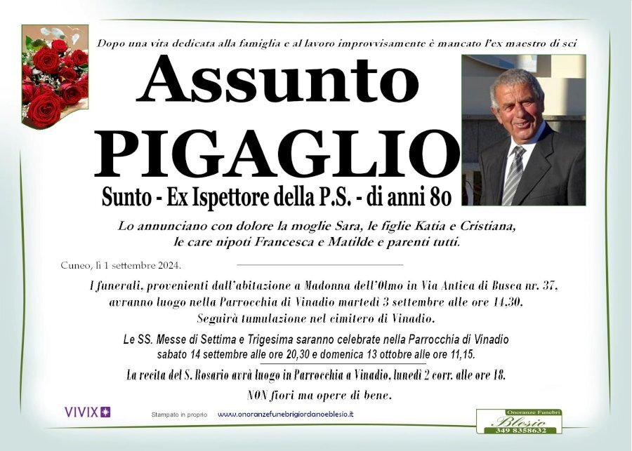 Manifesto di ASSUNTO PIGAGLIO