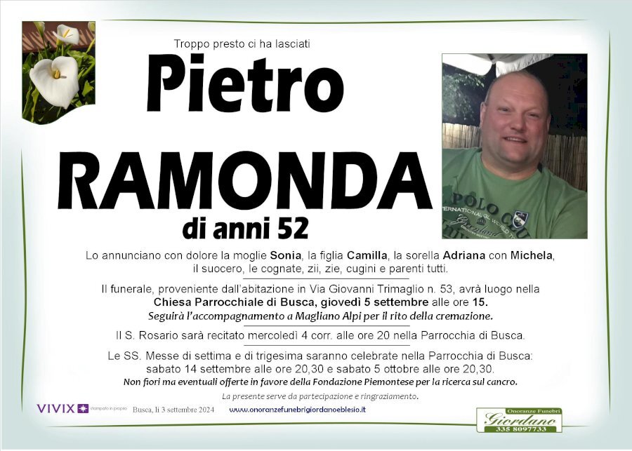 Manifesto di PIETRO RAMONDA