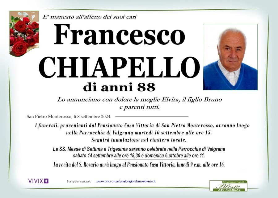 Manifesto di FRANCESCO CHIAPELLO