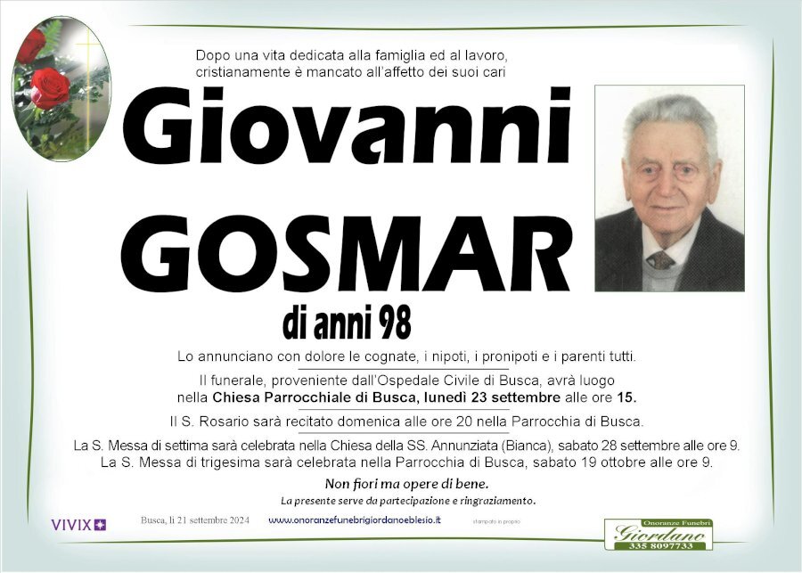 Manifesto di GIOVANNI GOSMAR