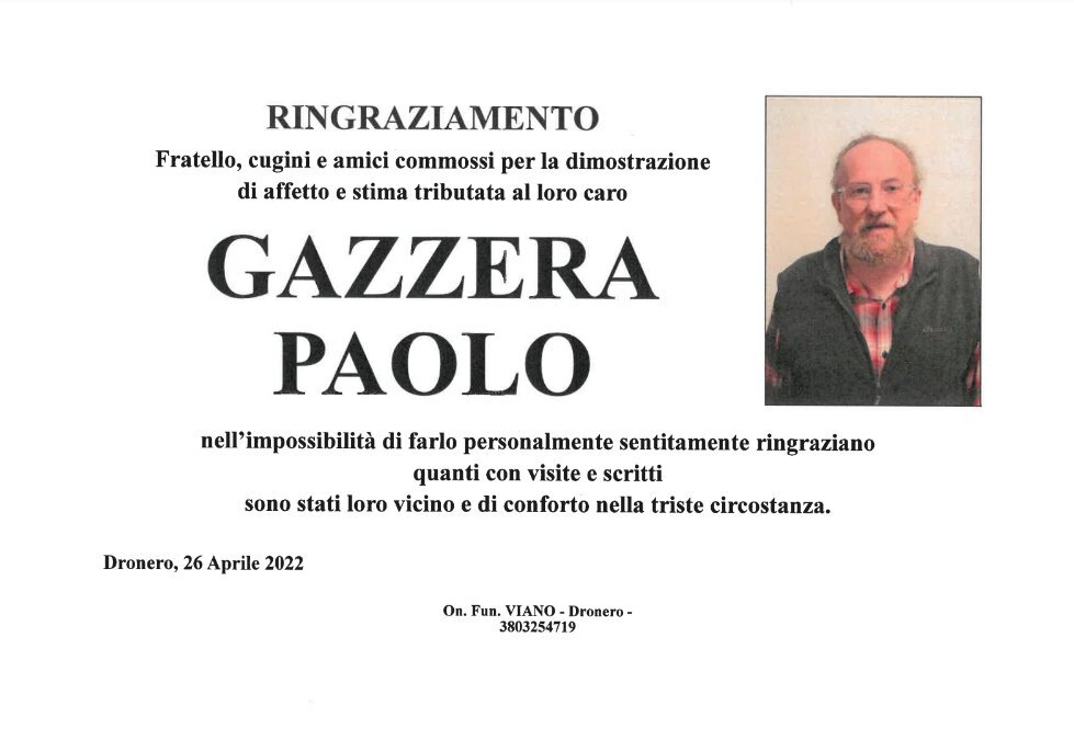 Manifesto di PAOLO GAZZERA