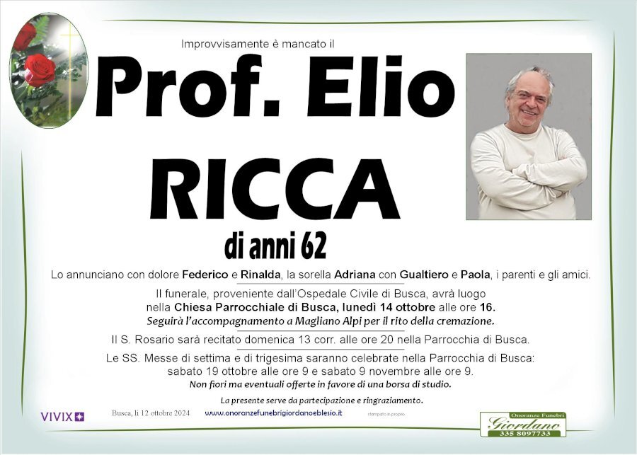 Manifesto di ELIO RICCA