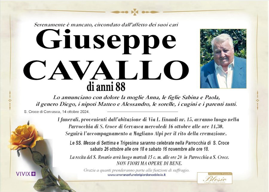 Manifesto di GIUSEPPE CAVALLO