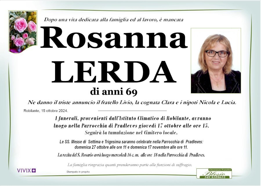 Manifesto di ROSANNA LERDA