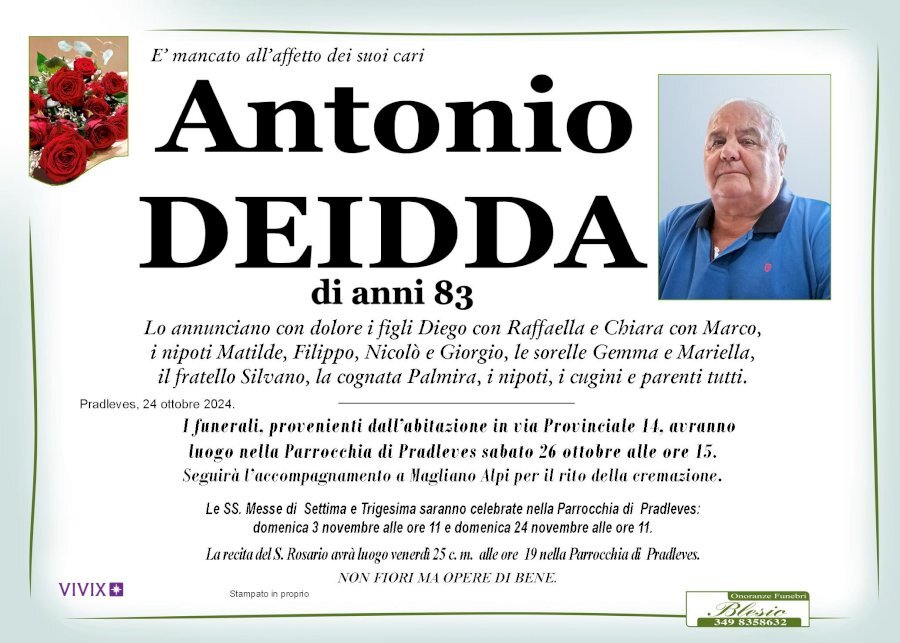 Manifesto di ANTONIO DEIDDA