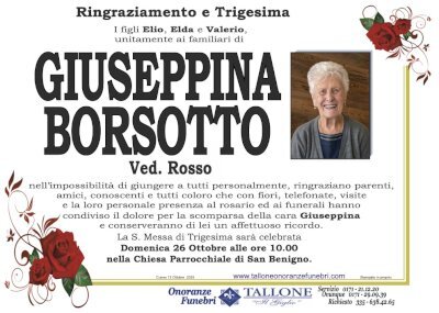 GIUSEPPINA PERACCHIO "PINA" ved. ALBERIONE