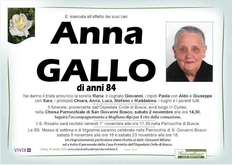 Manifesto di ANNA GALLO