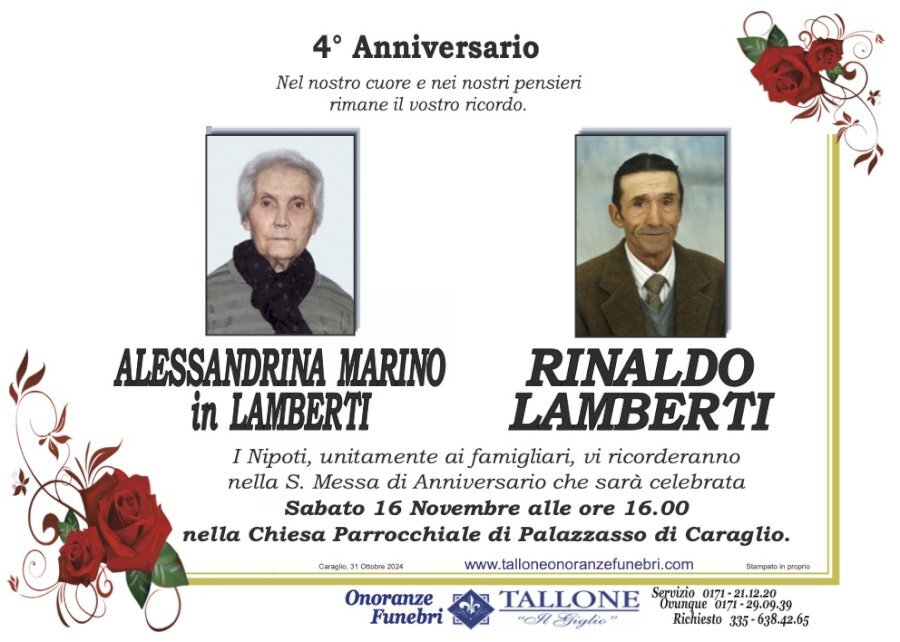 Manifesto di ALESSANDRINA MARINO LAMBERTI in LAMBERTI