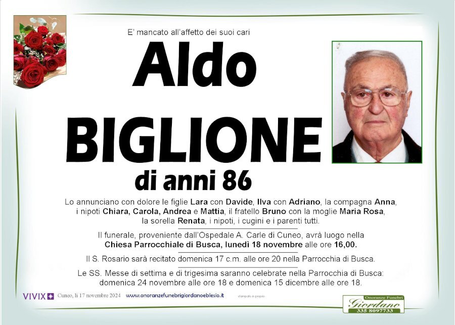 Manifesto di ALDO BIGLIONE