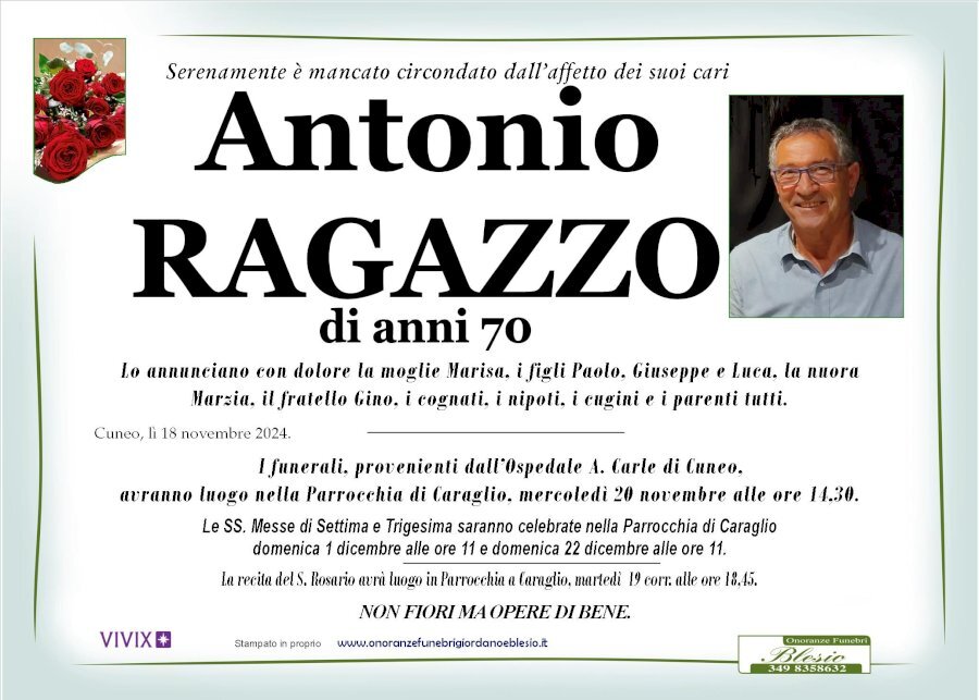 Manifesto di ANTONIO RAGAZZO