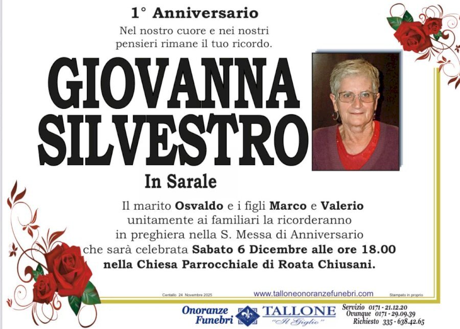 Manifesto di GIOVANNA SILVESTRO "VANNA" in SARALE