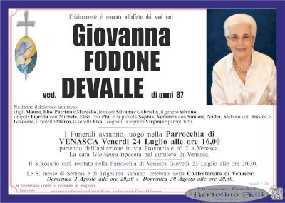 GIOVANNA FODONE ved. DEVALLE