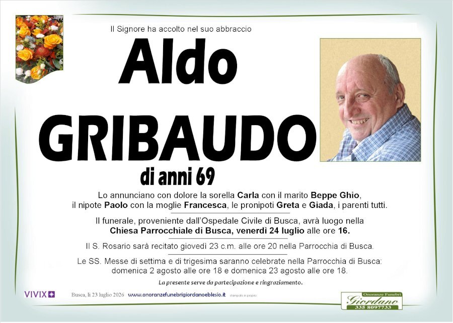Manifesto di ALDO GRIBAUDO
