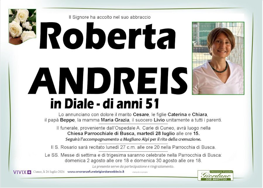 Manifesto di ROBERTA ANDREIS in DIALE