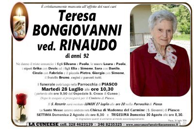 TERESA BONGIOVANNI ved. RINAUDO GIOVANNI