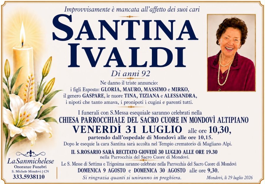 Manifesto di SANTINA IVALDI