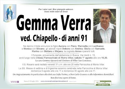 GEMMA VERRA ved. CHIAPELLO