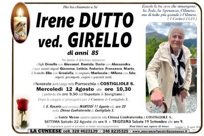 IRENE DUTTO ved. GIRELLO