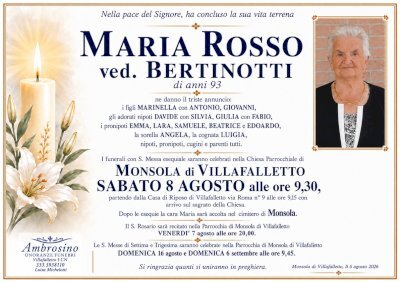 MARIA ROSSO ved. BERTINOTTI