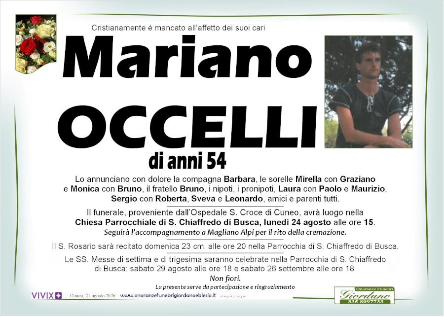 Manifesto di MARIANO OCCELLI