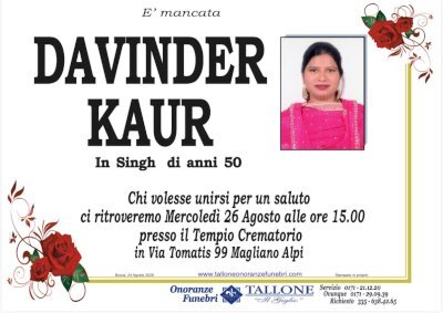 DAVINDER KAUR in SINGH