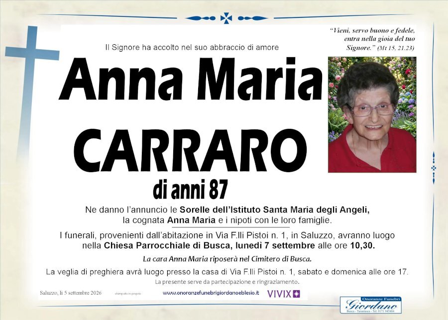 Manifesto di ANNA MARIA CARRARO