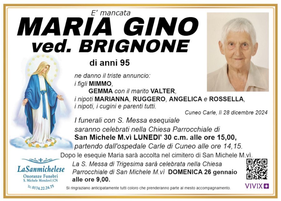 Manifesto di MARIA GINO ved. BRIGNONE