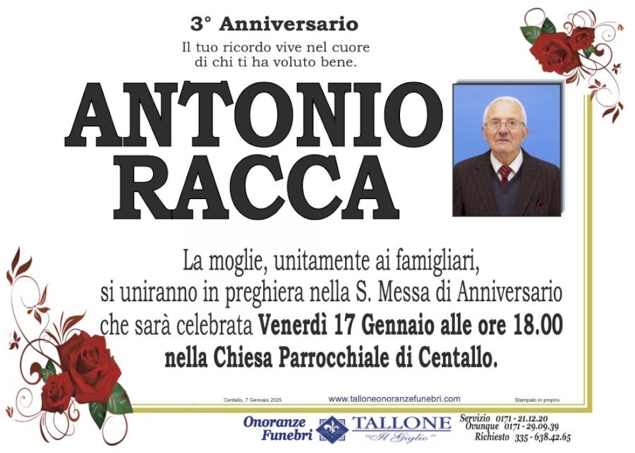 Manifesto di ANTONIO RACCA