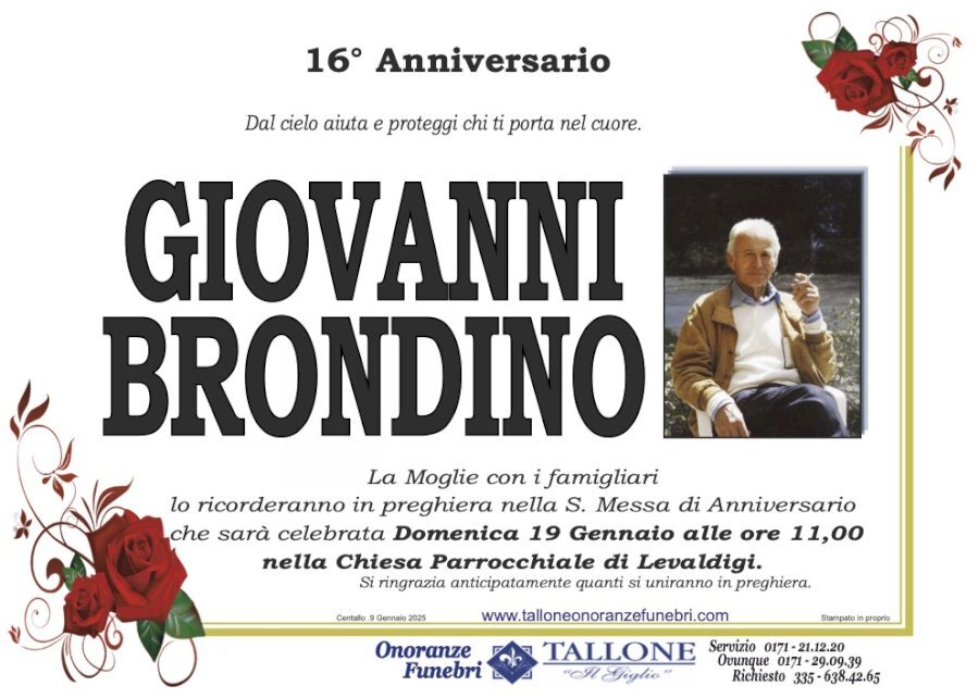 Manifesto di GIOVANNI BRONDINO