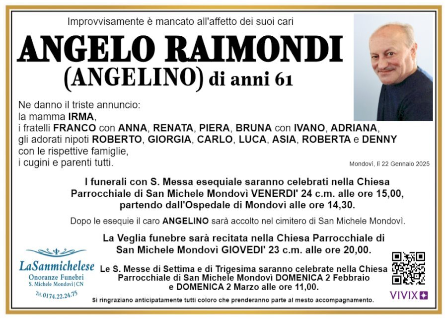 Manifesto di ANGELO RAIMONDI "ANGELINO"