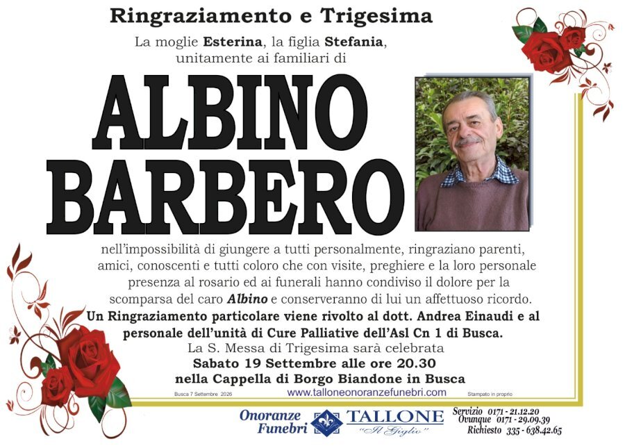 Manifesto di ALBINO BARBERO