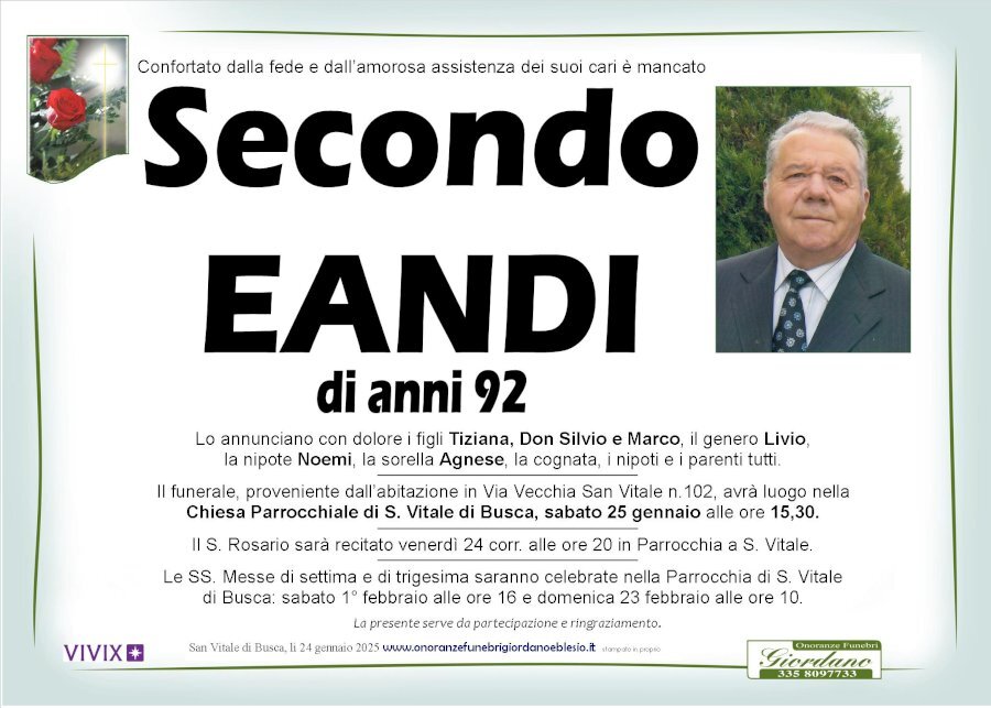 Manifesto di SECONDO EANDI