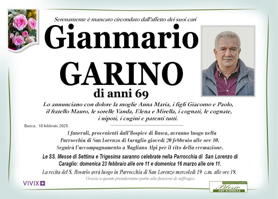 Manifesto di GIANMARIO GARINO