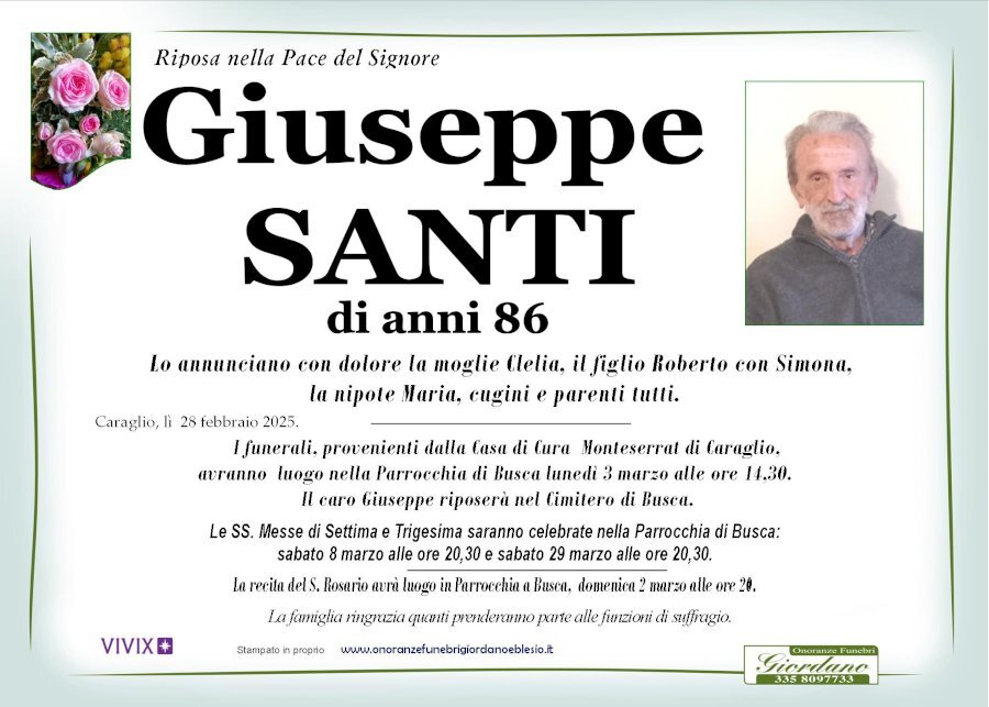 Manifesto di GIUSEPPE SANTI