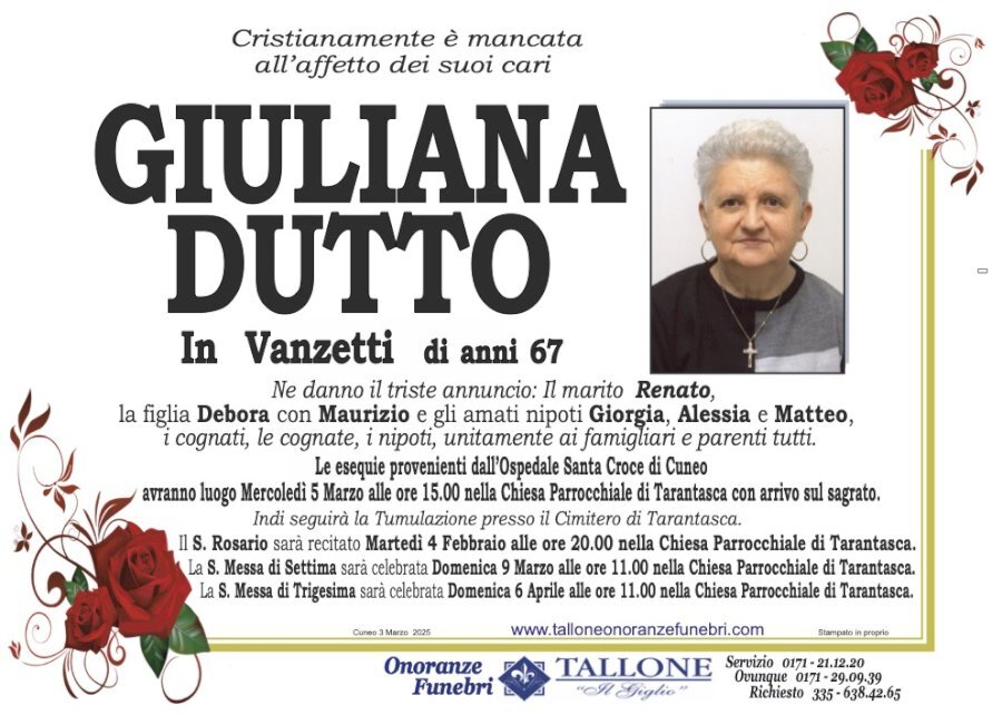 Manifesto di GIULIANA DUTTO in VANZETTI