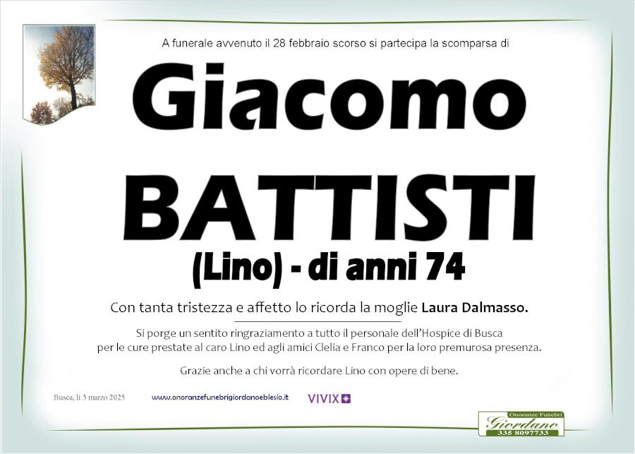 Manifesto di GIACOMO BATTISTI "LINO"