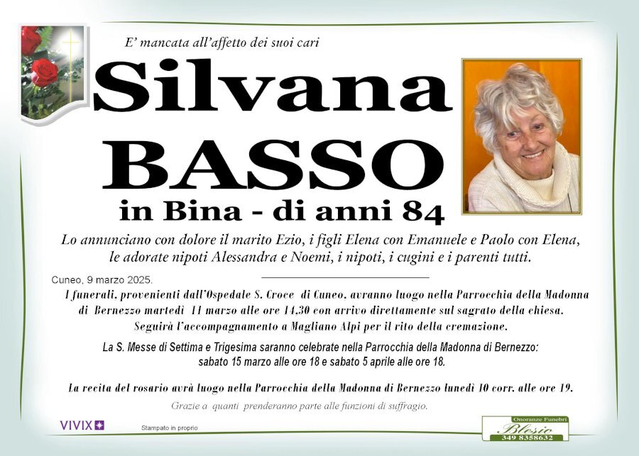 Manifesto di SILVANA BASSO in BINA