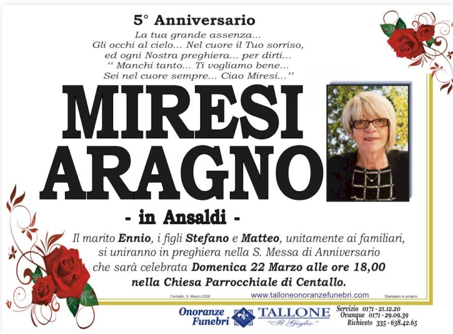 Manifesto di MIRESI ARAGNO in ANSALDI