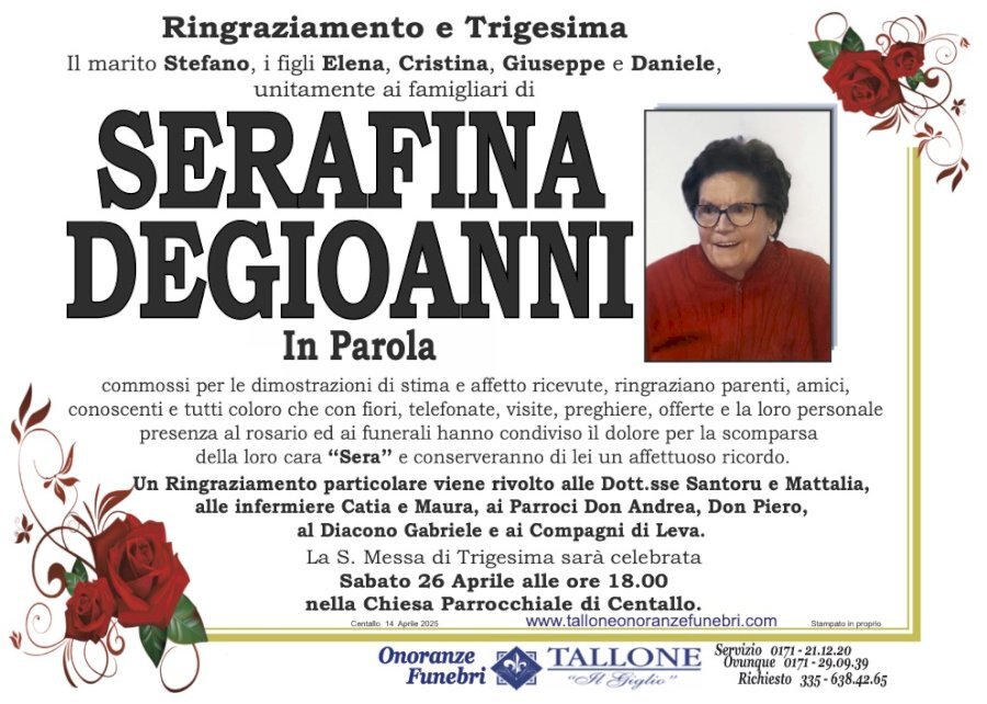 Manifesto di SERAFINA DEGIOANNI in PAROLA Manifesto di SERAFINA DEGIOANNI in PAROLA