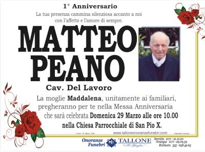 MATTEO PEANO "CAV. DEL LAVORO"