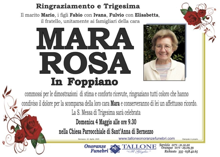 Manifesto di MARA ROSA in FOPPIANO