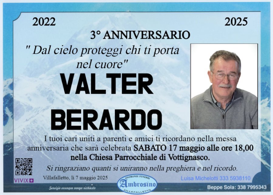 Manifesto di VALTER BERARDO Manifesto di VALTER BERARDO