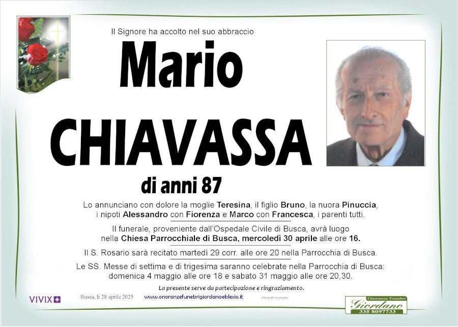 Manifesto di MARIO CHIAVASSA Manifesto di MARIO CHIAVASSA