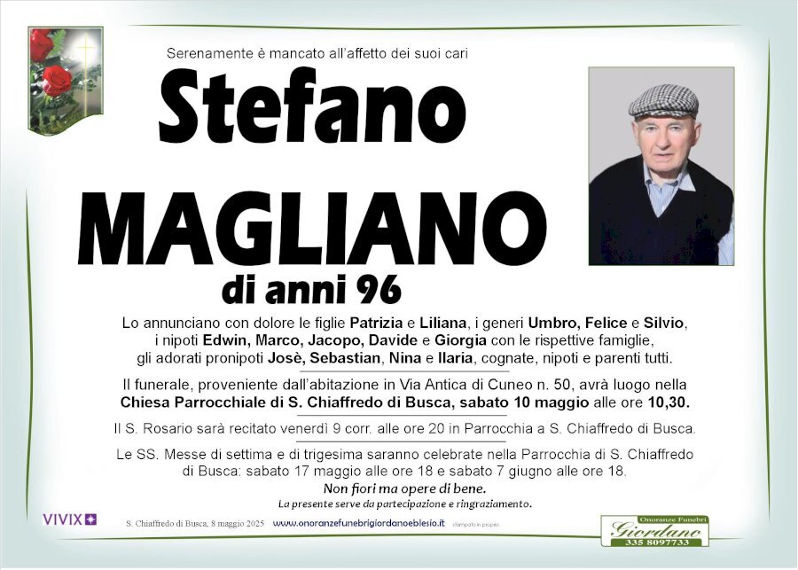 Manifesto di STEFANO MAGLIANO Manifesto di STEFANO MAGLIANO