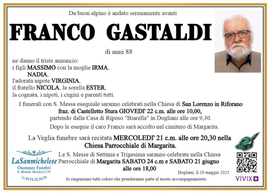 Manifesto di FRANCESCO GASTALDI "FRANCO" Manifesto di FRANCESCO GASTALDI "FRANCO"