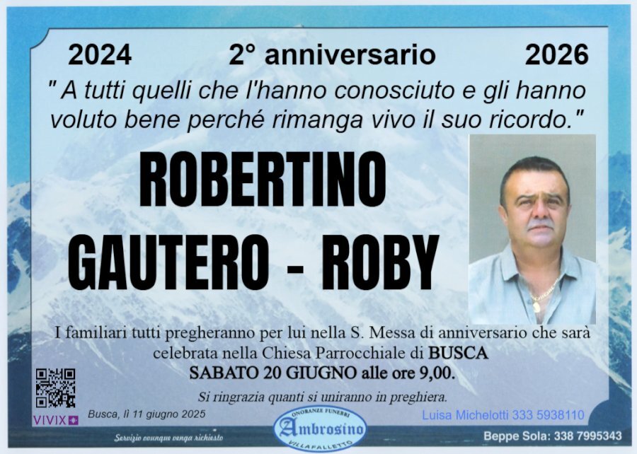 Manifesto di ROBERTINO GAUTERO "ROBY"