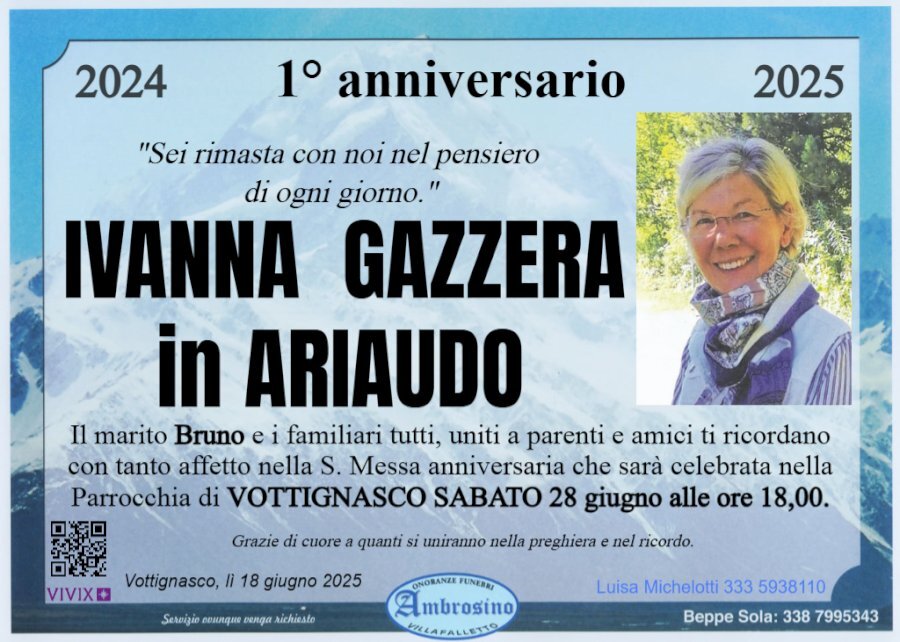 Manifesto di IVANNA GAZZERA in ARIAUDO Manifesto di IVANNA GAZZERA in ARIAUDO