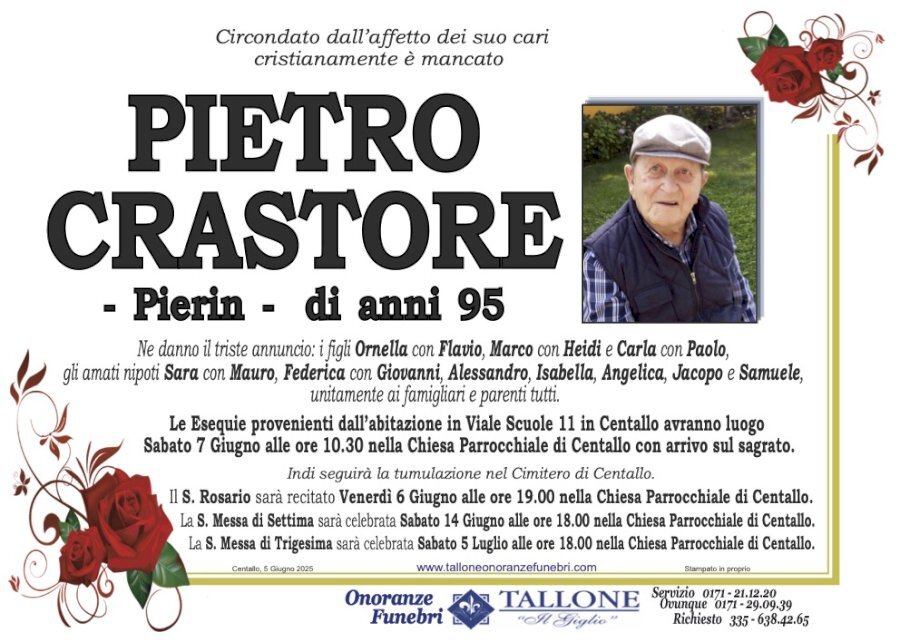 Manifesto di PIETRO CRASTORE "PIERIN" Manifesto di PIETRO CRASTORE "PIERIN"