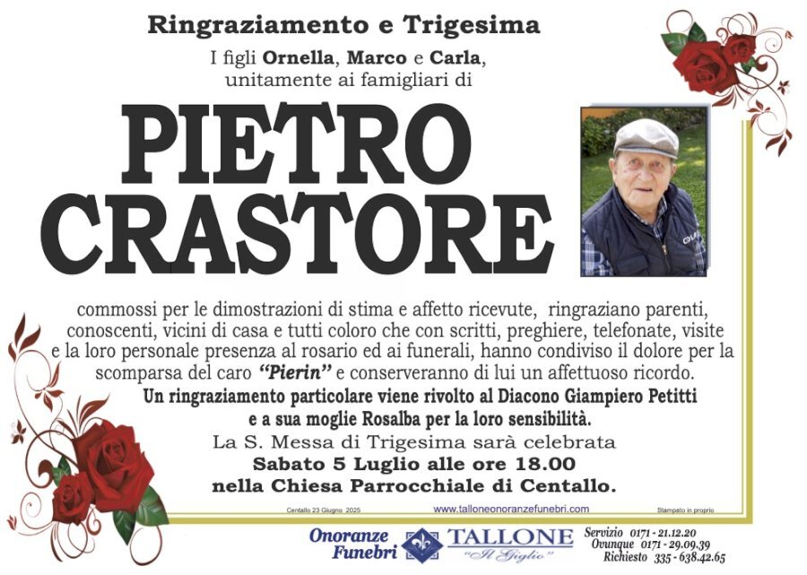 Manifesto di PIETRO CRASTORE "PIERIN"